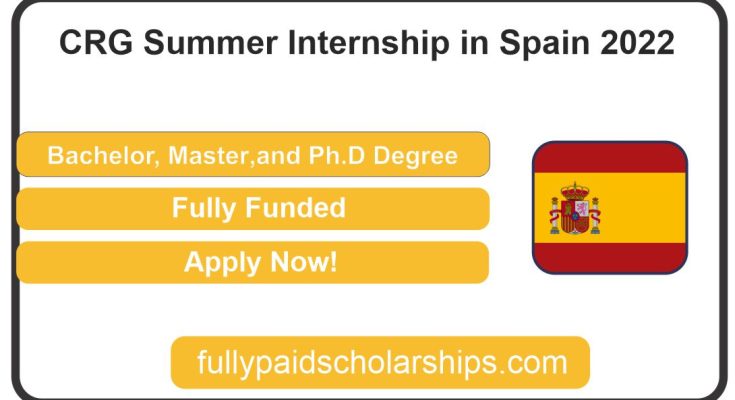 CRG Summer Internship in Spain 2022