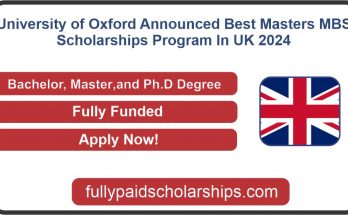 University of Oxford Announced Best Masters MBS Scholarships Program In UK 2024