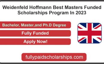 Weidenfeld Hoffmann Best Masters Funded Scholarships Program In 2023